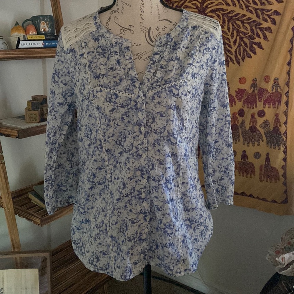 Vintage Button-Down, 3/4 Sleeve, Eddie Bauer Blouse